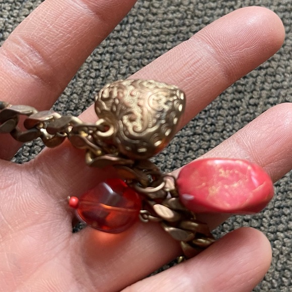 Beautiful BUOUX Gold Red Charms Bracelet EUC - Picture 4 of 5